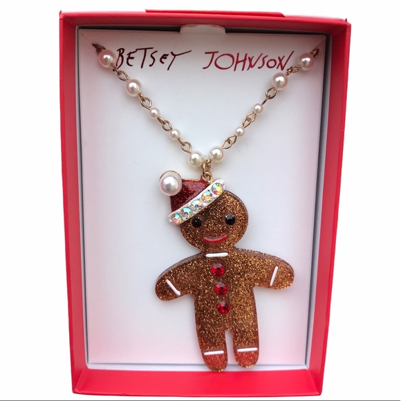 Betsey Johnson Gingerbread Man Necklace - Picture 2 of 4